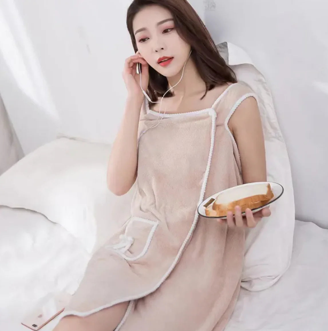 🛁: Coral Fleece Cotton Bath Skirt – Soft, Water-Absorbing, and Thickened