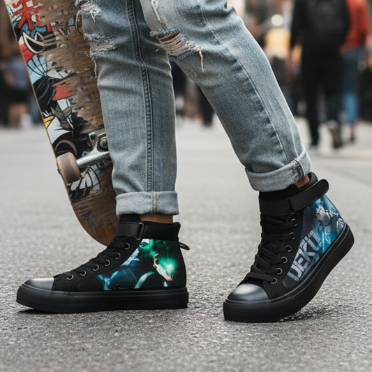 👟: My Hero Academia High-Top Sneakers - Deku & Bakugou Anime Cosplay Shoes