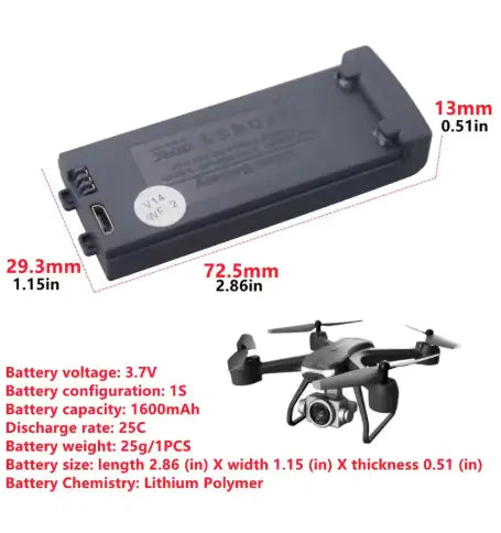 🔋: Replacement Battery for 4D-V14 Drone