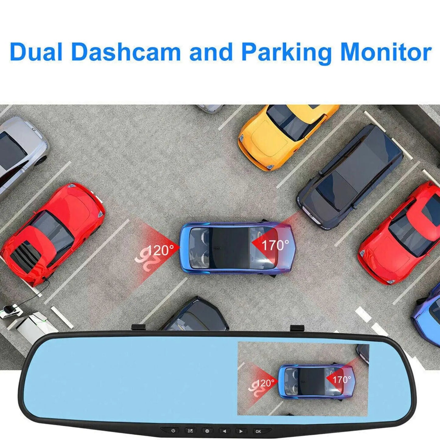 📹: 1080P HD Rearview Mirror Car DVR - Dual Dash Cam Front & Rear Video Recorder