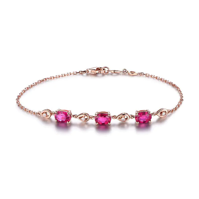 🔴: Red Tourmaline Style Gem Bracelet - Elegant Fashion Jewelry for Women