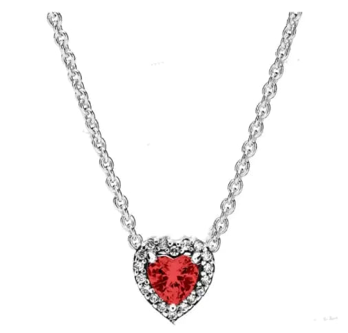💎: 925 Silver Birthstone Diamond Necklace - Color Gemstone Pendant Jewelry