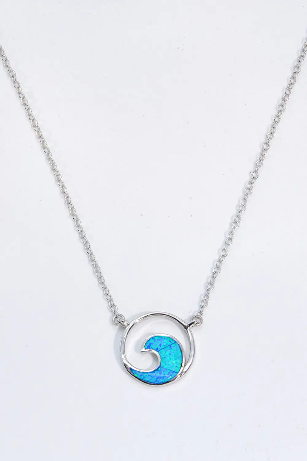 Opal Crest  wave Silver Necklace