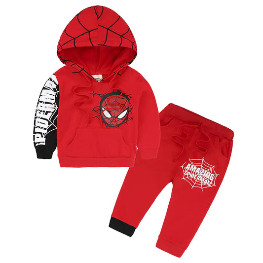 🕷️: Kids Cartoon Spider Suit Set for Spring and Autumn