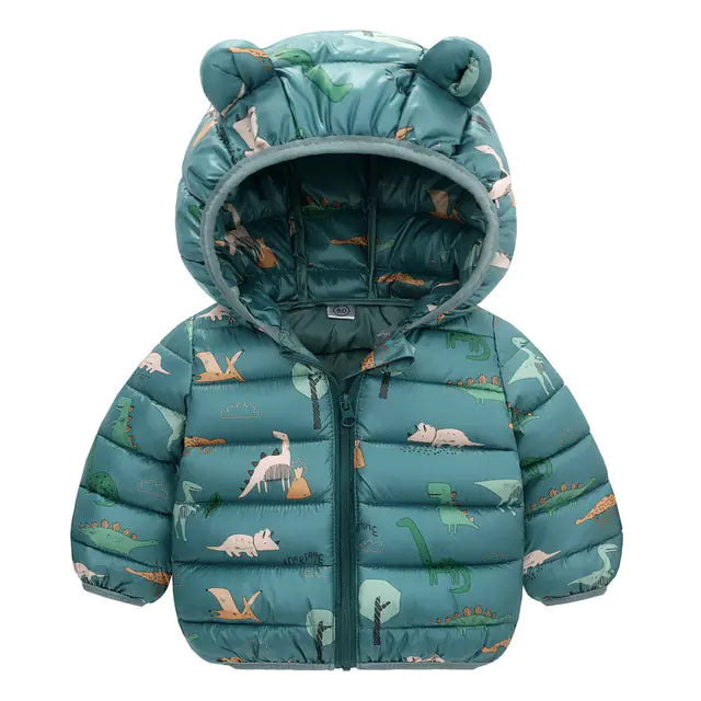 🧥: Cartoon Dinosaur Down Jacket for Kids 1-5 Years