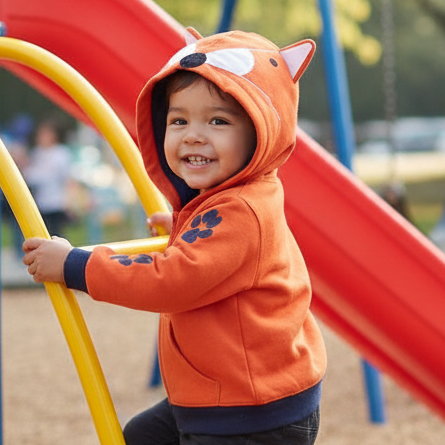 🐯: Kids Cartoon Tiger Fox Ear Hooded Jacket for Boys