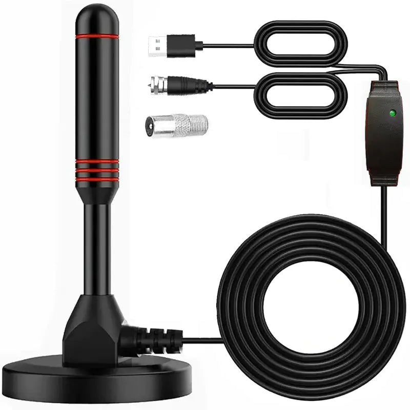 📡 Indoor/Outdoor Suction Cup TV Antenna - DVB-T2 DTMB Digital Signal Booster