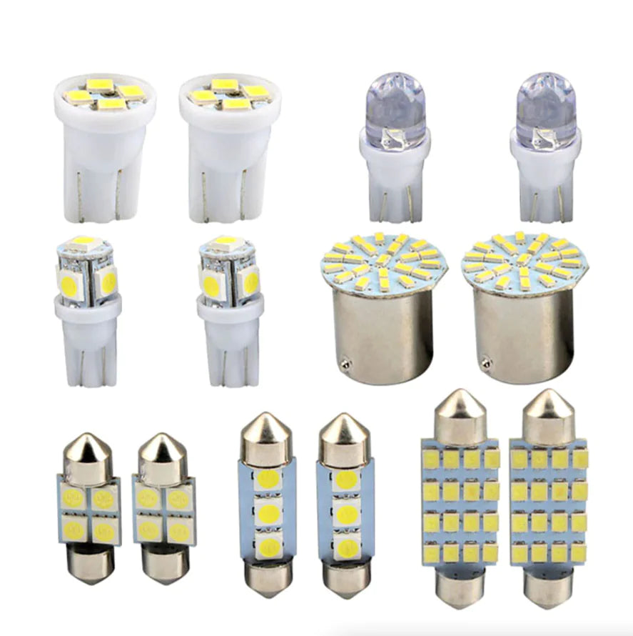 🚗: 28pcs Car Interior LED Light Kit - Complete White Combo Bulb Set