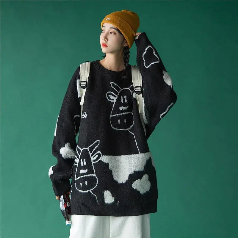👚: Korean Style Loose Pullover Sweater for Casual Wear