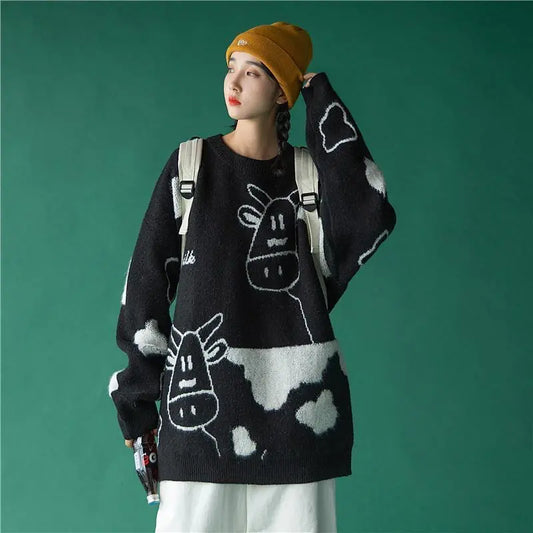 👚: Korean Style Loose Pullover Sweater for Casual Wear