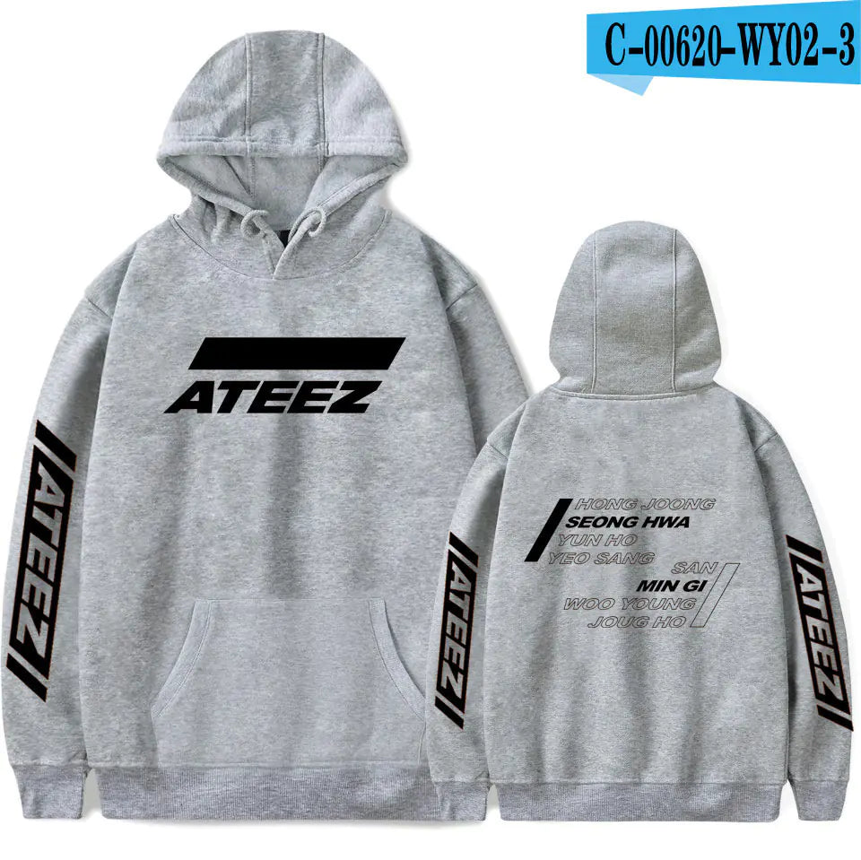 👗: ATEEZ Hoodie with Student Print - Casual Style
