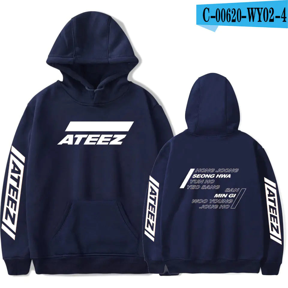 👗: ATEEZ Hoodie with Student Print - Casual Style