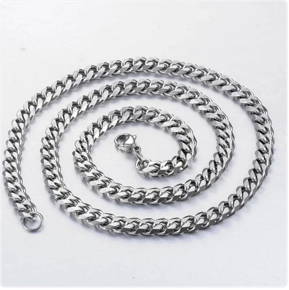 Men's Trendy Six-Sided Cuban Titanium Steel Necklace