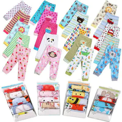👖: 5-Pack Cartoon Print Leggings for Kids - Soft Cotton Comfort