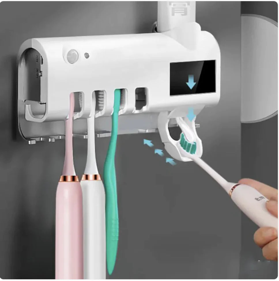 🦷 UV Toothbrush Sterilizer & Automatic Toothpaste Squeezer - Smart Hygiene System