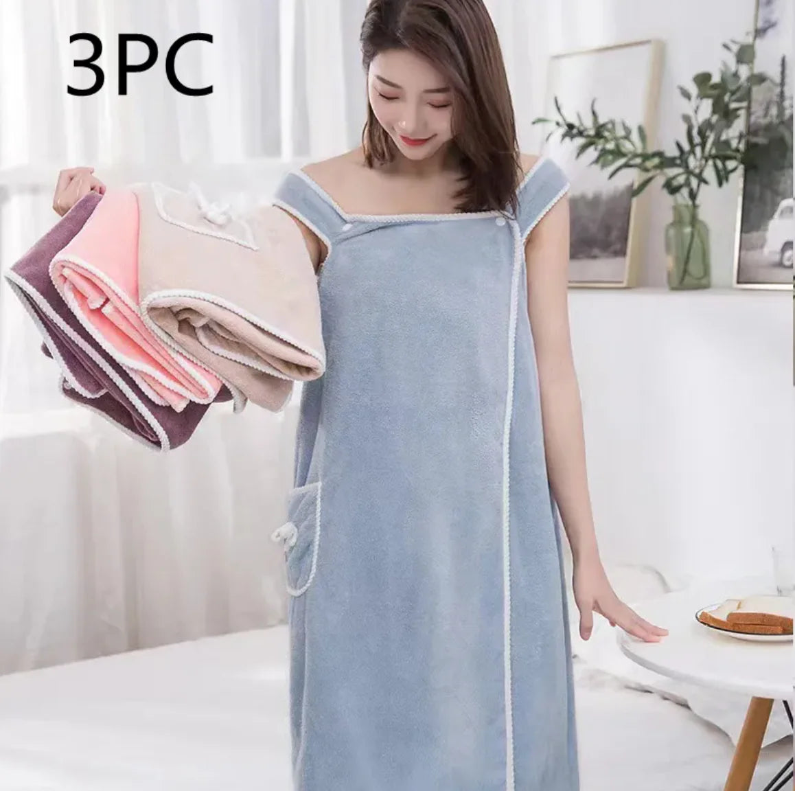 🛁: Coral Fleece Cotton Bath Skirt – Soft, Water-Absorbing, and Thickened