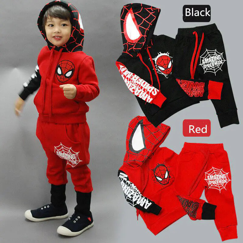 🕷️: Kids Cartoon Spider Suit Set for Spring and Autumn
