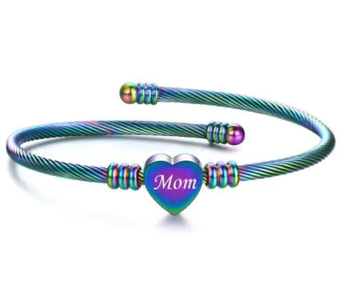 💖: Stainless Steel Braided Bracelet for Mom - Mother's Day Gift Jewelry