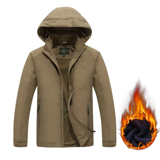 🧥: Men's Thickened Fleece Lined Jacket Set - Windproof Winter Outerwear
