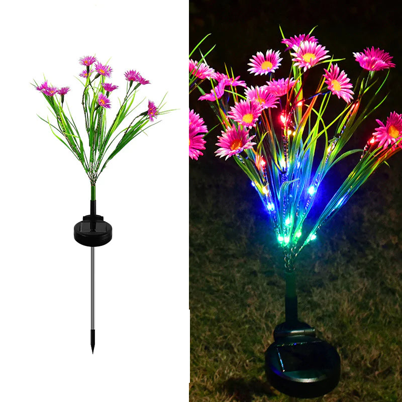 🌸 Solar Garden Lights LED Flower Stake - Waterproof Outdoor Patio Decor