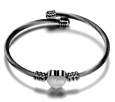 💖: Stainless Steel Braided Bracelet for Mom - Mother's Day Gift Jewelry