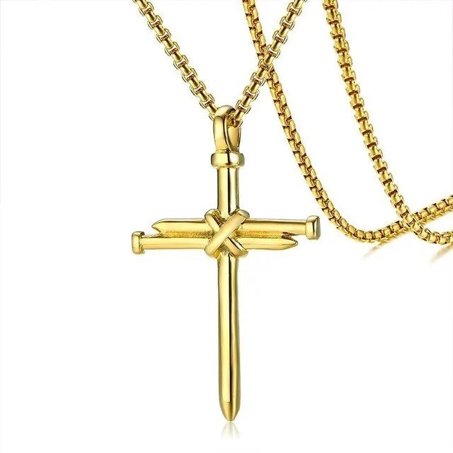 Punk Style Titanium Steel Cross Pendant Necklace - Wholesale