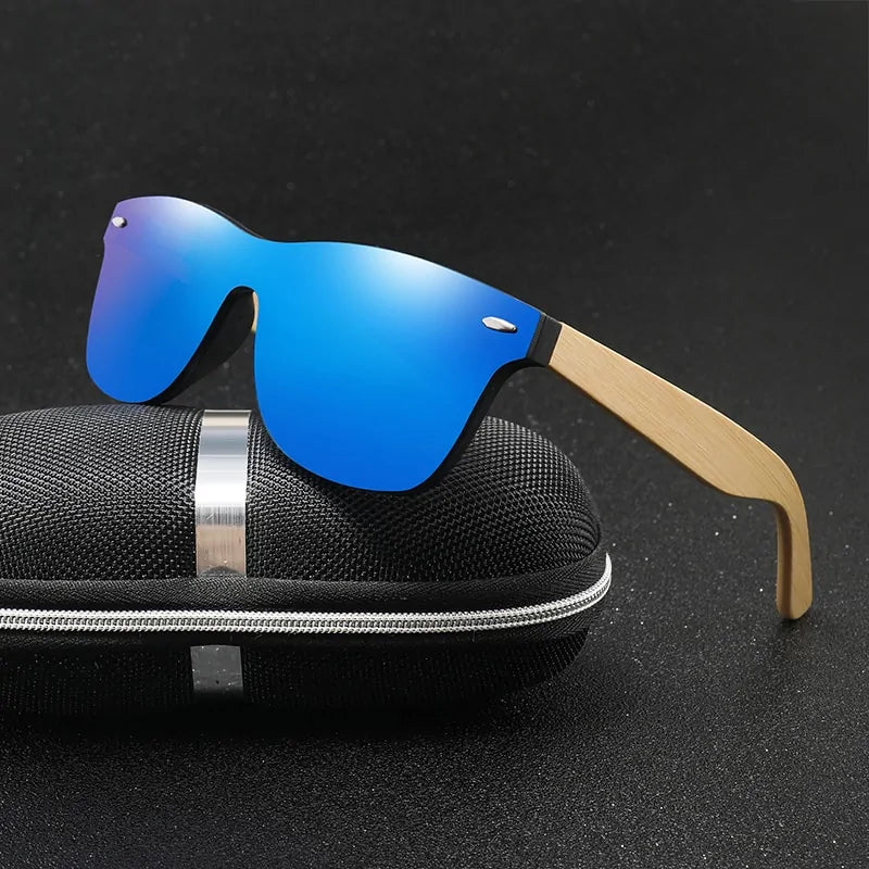 🌿: Bamboo Wood HD Polarized Sunglasses - Eco-Friendly UV Protection
