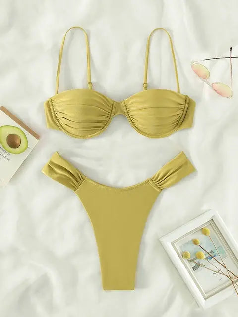 Beach Chic Solid Micro Bikini Set