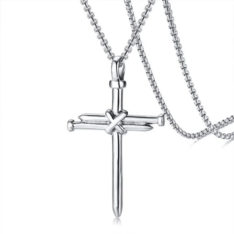 Metal Punk Cross Pendant Necklace