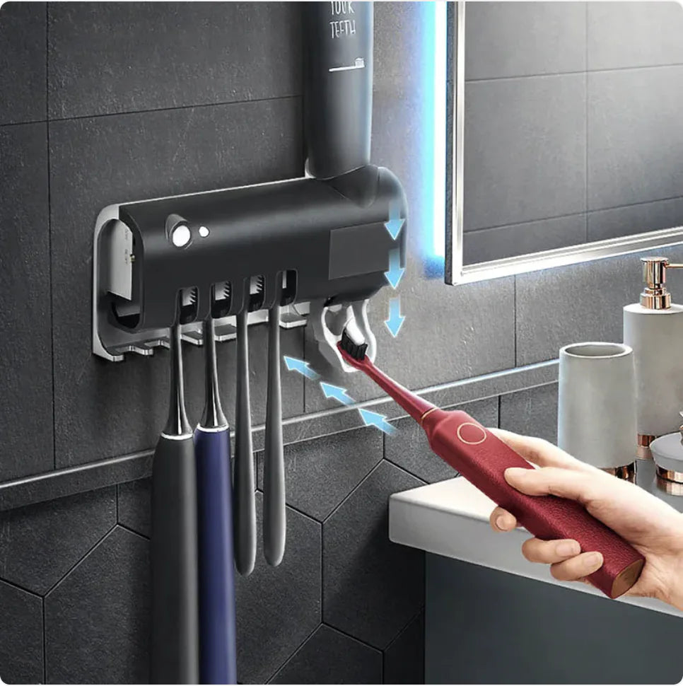 🦷 UV Toothbrush Sterilizer & Automatic Toothpaste Squeezer - Smart Hygiene System