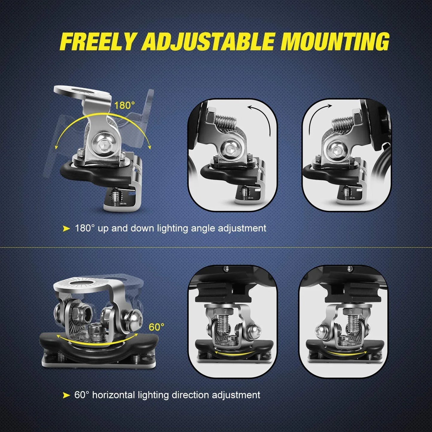 💡: 2PCS LED Work Light Bar Mount Brackets - Universal Offroad Clamp Holders