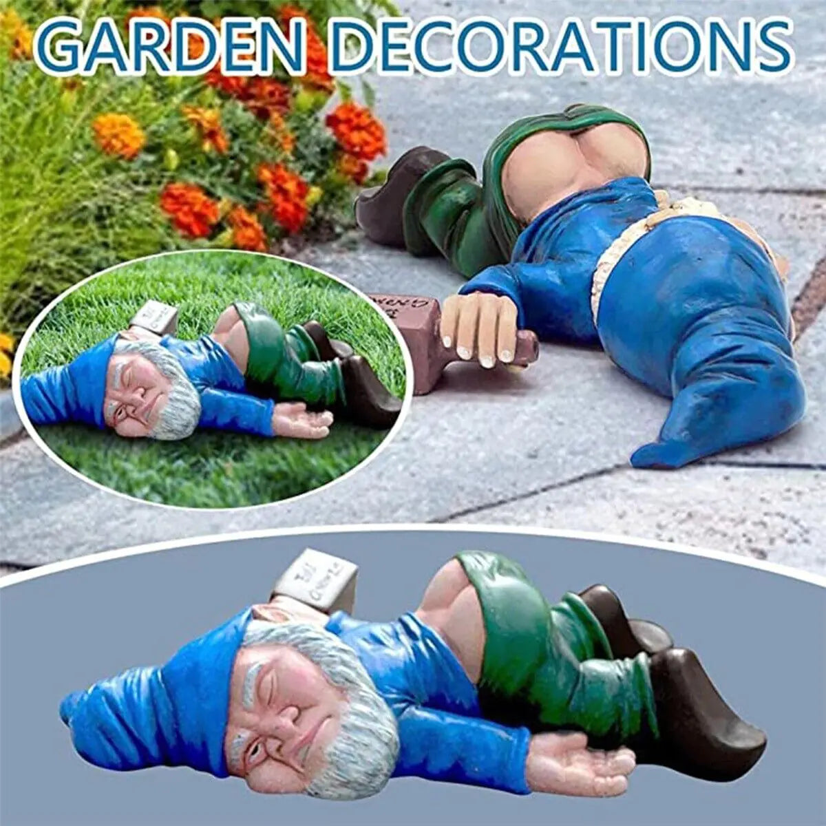 🧙: Drunk Dwarf Garden Gnome - Humorous Outdoor Decoration