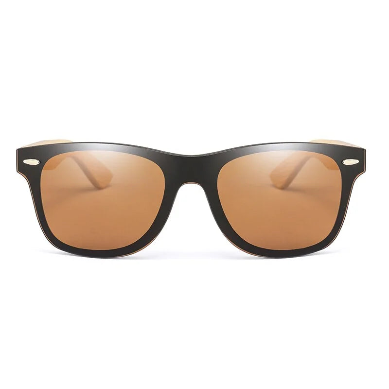 🌿: Bamboo Wood HD Polarized Sunglasses - Eco-Friendly UV Protection