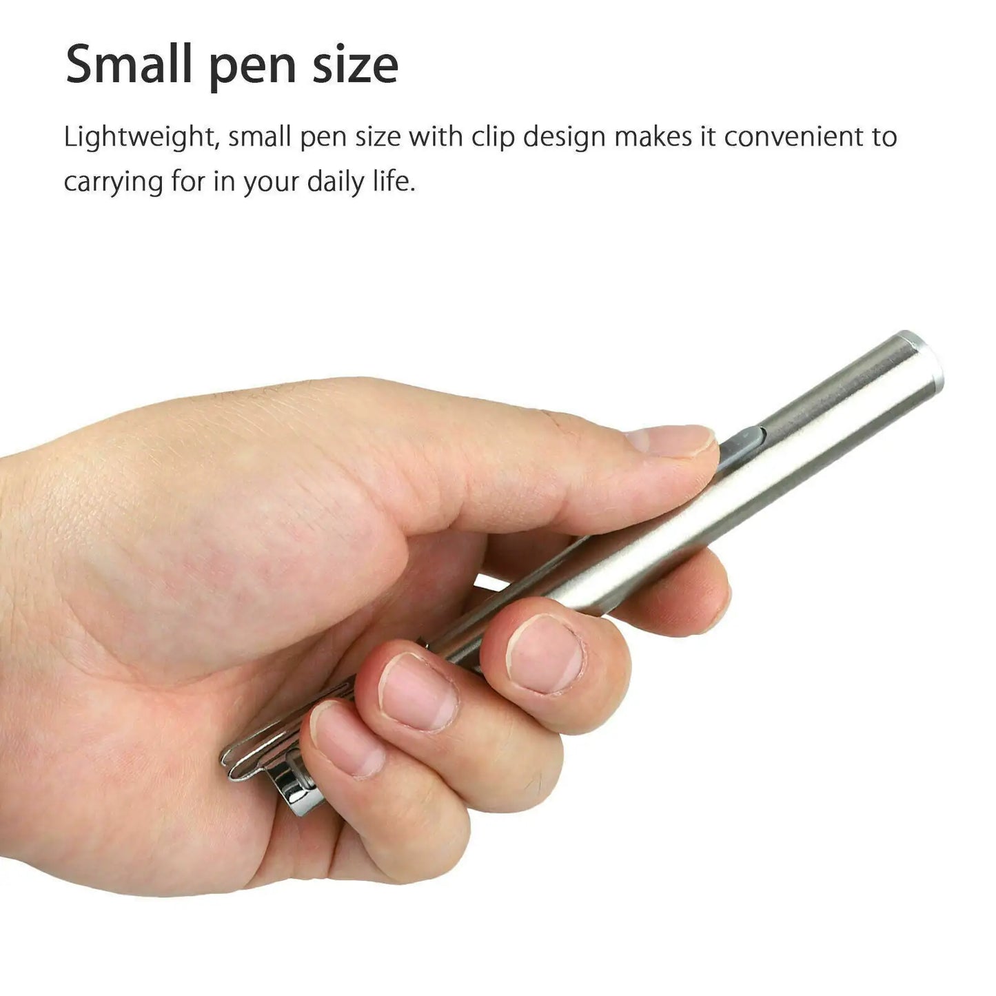 🔦 5" LED USB Rechargeable Mini Tactical Flashlight - Stainless Steel Pen Light