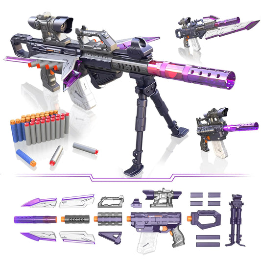 🎯 AURIDA Automatic Sniper Rifle - 100+ DIY Styles Foam Blaster for Kids