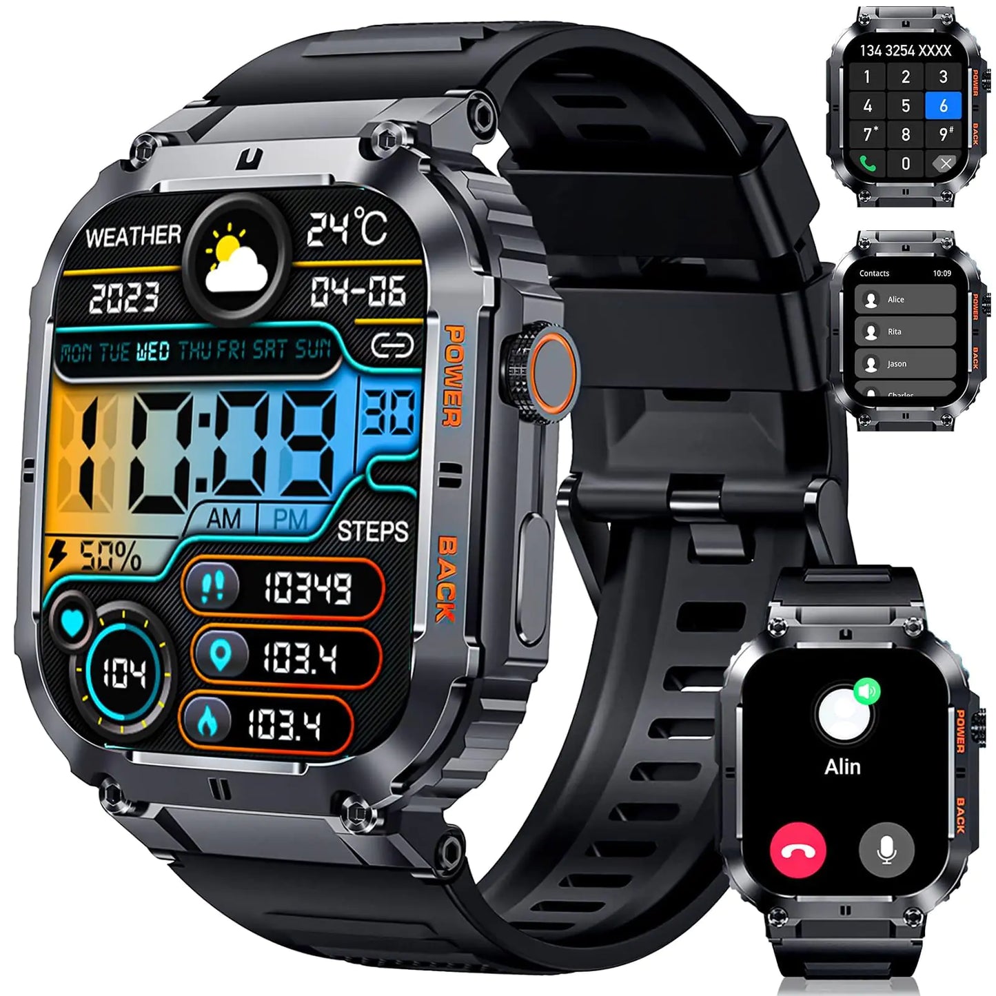 ⌚: KACLUT Smart Watch - 2" HD Rugged Military Smartwatch with 70-Day Battery Life