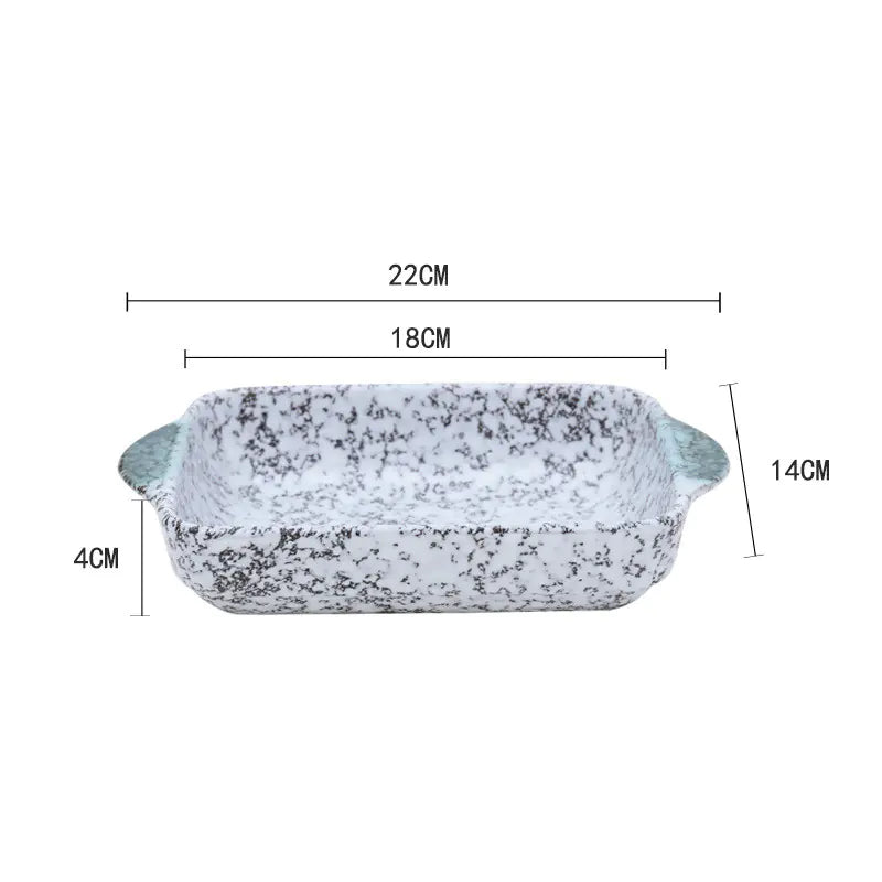 🏡: Creative Ceramic Baking Bowl - Microwave Safe Oven Dish with Handles