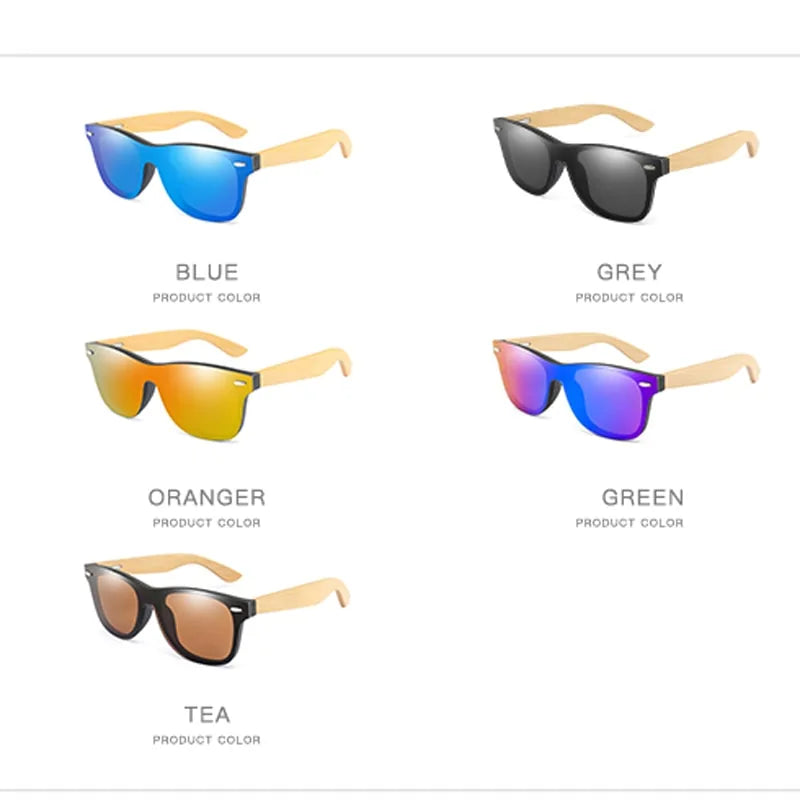 🌿: Bamboo Wood HD Polarized Sunglasses - Eco-Friendly UV Protection