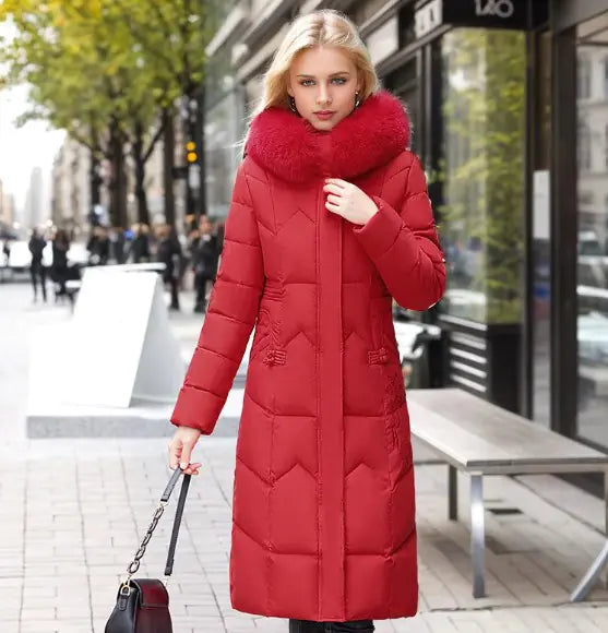 🧥: Fur Collar Winter Coat - Elegant Cotton-Padded Outerwear