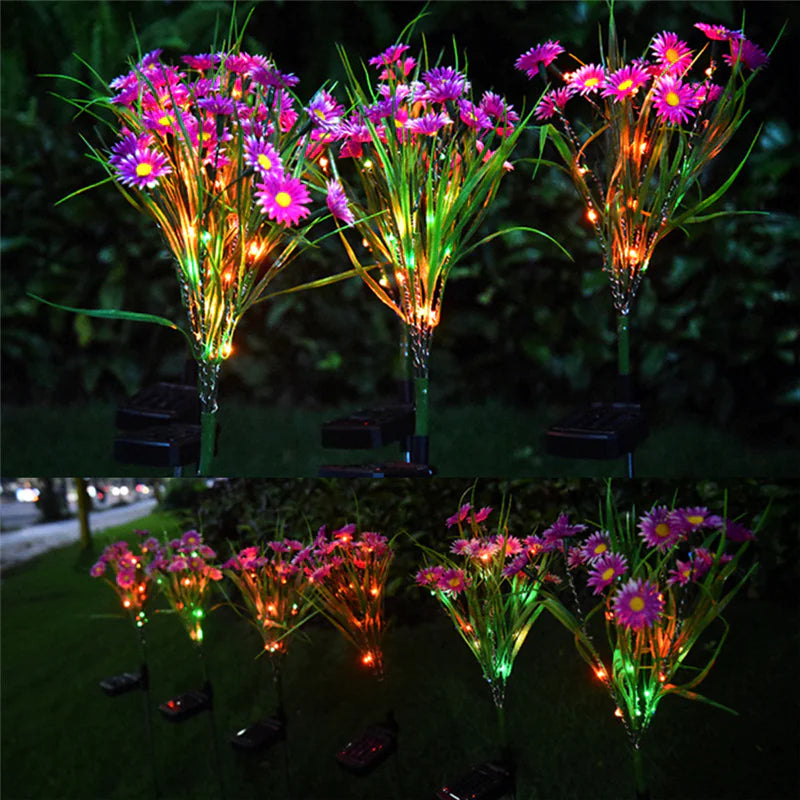 🌸 Solar Garden Lights LED Flower Stake - Waterproof Outdoor Patio Decor