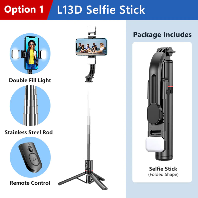 Cell Phone Bluetooth Selfie Stick Tripod