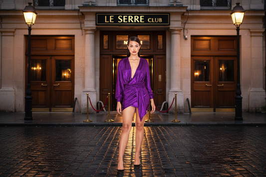 👗: Solid Color Deep V Long Sleeve Mini Dress - Elegant Bodycon Style