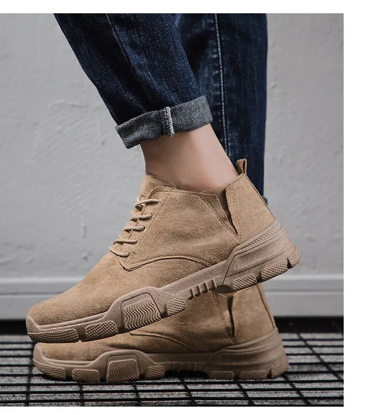 🥾: Men's Flying Knit Martin Boots – Lightweight Casual Ankle Boots