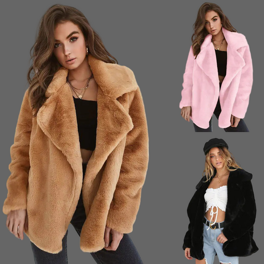 🧥: Fashionable Women's Plush Collar Autumn Winter Coat