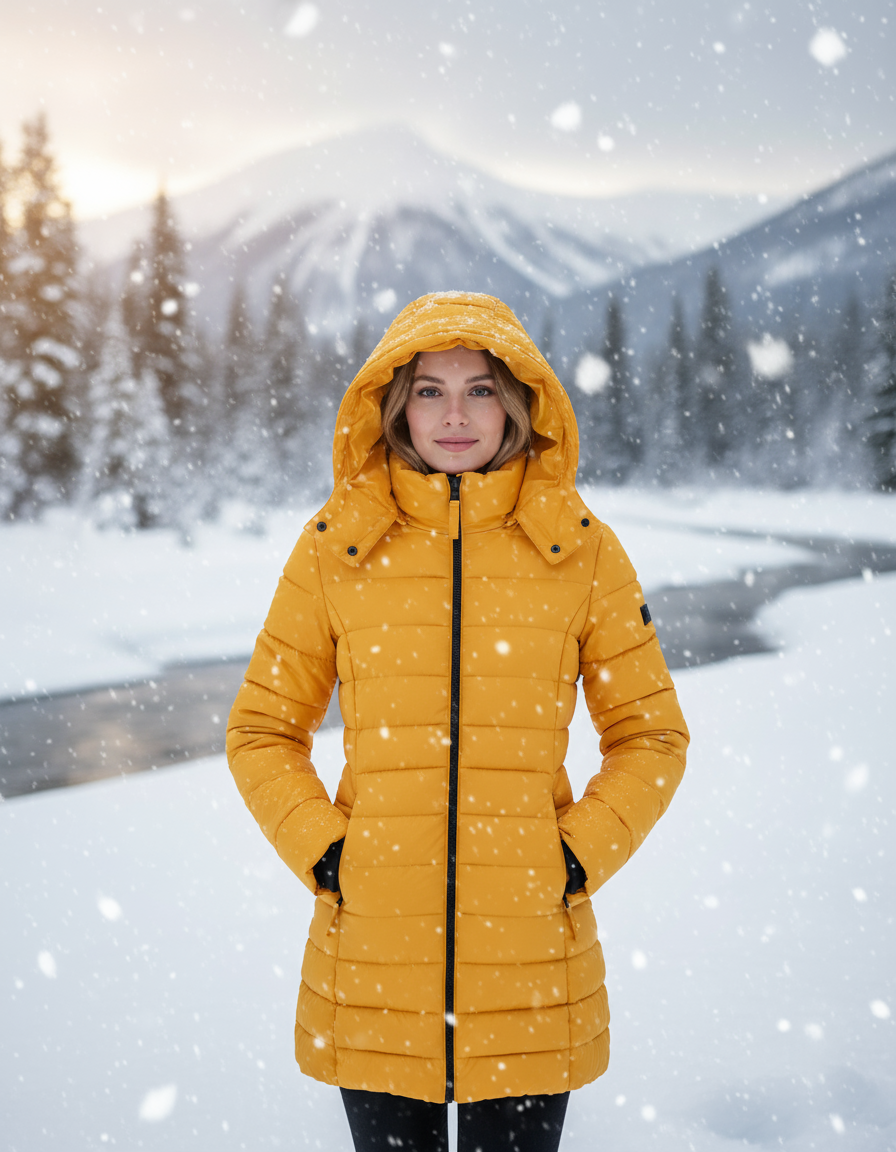 🧥: Long Warm Winter Coat - Cotton-Filled Comfort & Style