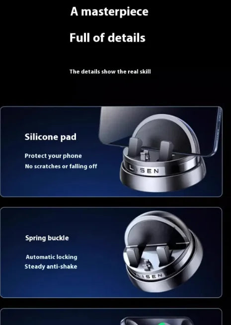 📱 Rotatable Mobile Phone Holder - 360° Car Dashboard Mount with Non-Slip Design