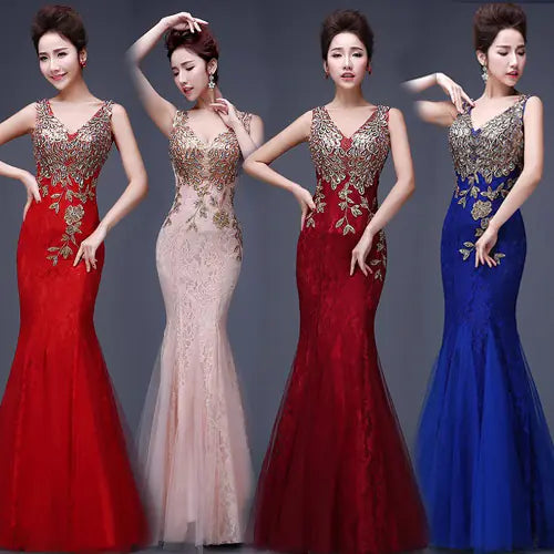 👗: Mermaid Evening Dress with Lace - Spring Summer Bridal Gown