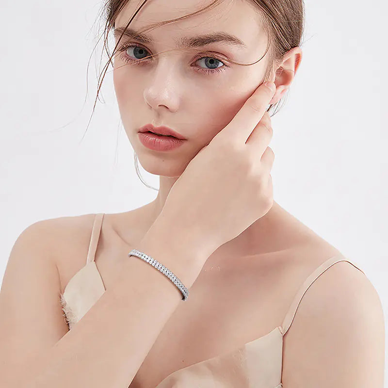 💎: Sterling Silver Bracelet for Women's Fashion Temperament