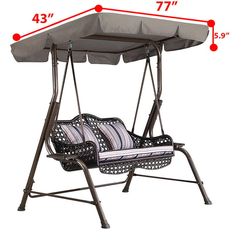 🏡: 77"x43" Patio Garden Swing Canopy Replacement - 300D Cover