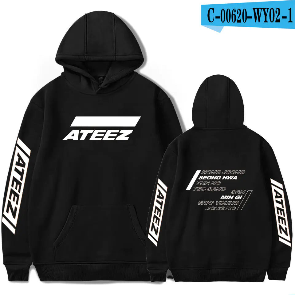 👗: ATEEZ Hoodie with Student Print - Casual Style